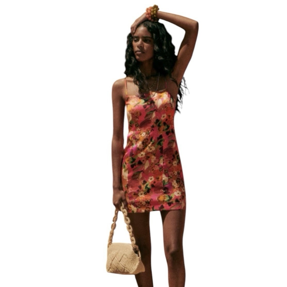 New Sezane Robe Shania Dress Womens Size US 6 Floral Sleeveless Mini Luxury - Picture 2 of 14